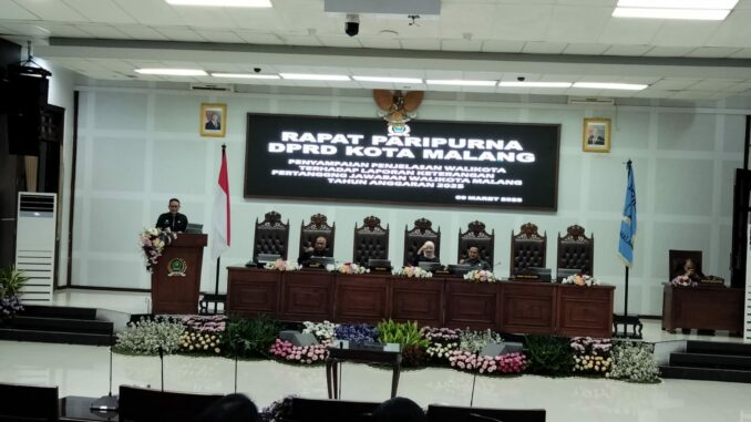 Wali Kota Malang Sampaikan LKPJ 2025: Pertumbuhan Ekonomi dan Kesejahteraan Masyarakat Meningkat, Senin (9/3/2026).
