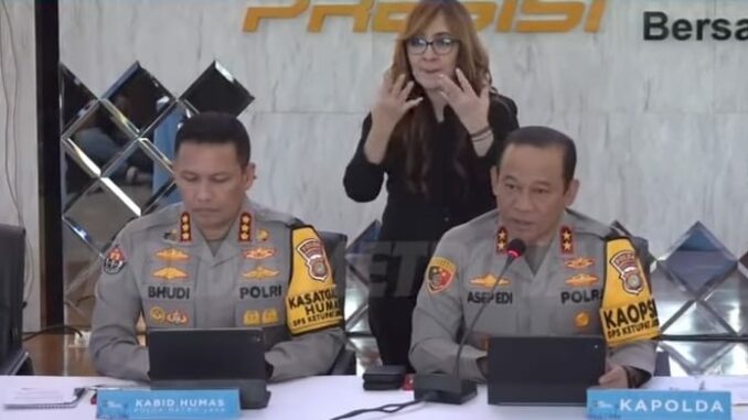 Polda Metro Jaya Klarifikasi Perbedaan Inisial Terduga Pelaku Penyiraman Air Keras Aktivis KontraS, Rabu 18 Maret 2026. (Sumber: Humas Polda Metro Jaya).
