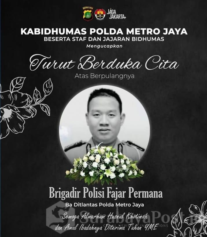 Polda Metro Jaya Berduka, Salah Satu Anggotanya Gugur dalam Tugas. (Sumber: Instagram Polda Metro Jaya).