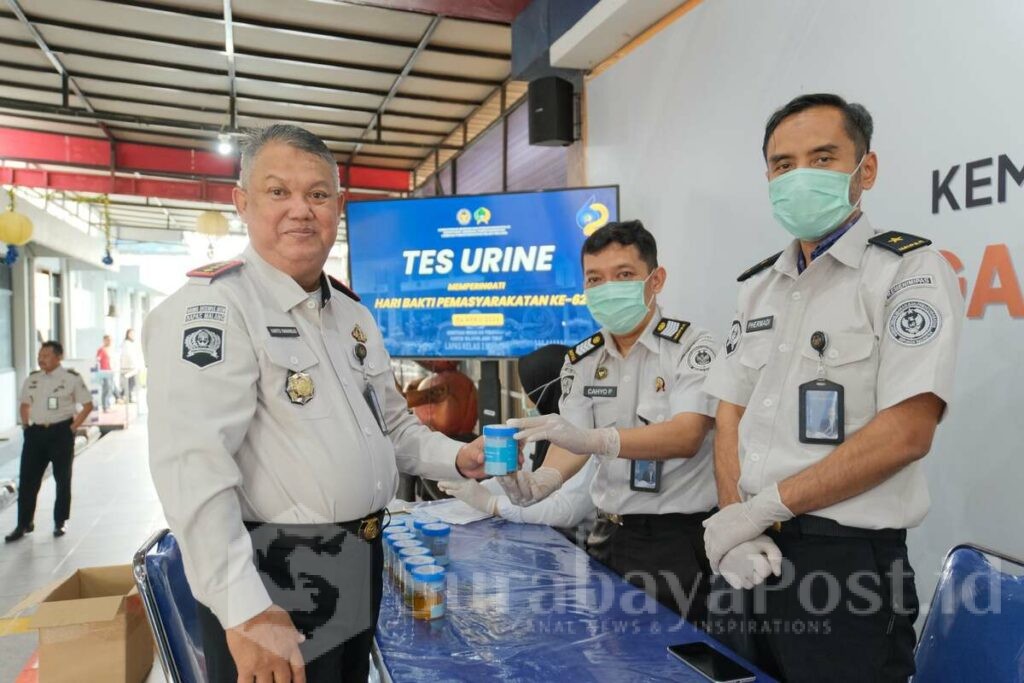 Komitmen Zero Halinar, Lapas Kelas 1 Malang dan Bapas Gelar Tes Urine Massal, Senin 6 April 2026. (Sumber L'SIMA).