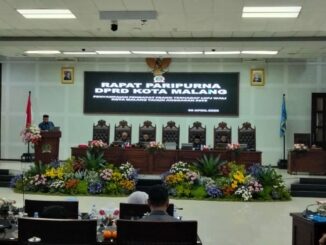 Rapat paripurna DPRD Kota Malang dengan agenda penyampaian pandangan umum fraksi terhadap LKPJ Wali Kota Malang, Rabu 8 April 2026.