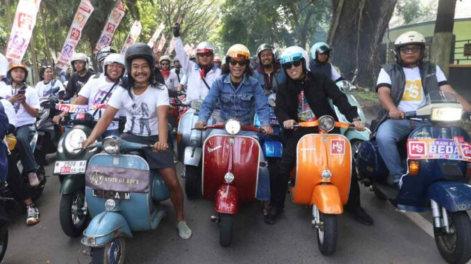 GAS TIPIS BARENG SANG LEGENDA: Ratusan Riders Iringi Kaka Slank Keliling Ikon Malang Jelang Konser, Minggu 19 April 2026 pagi. (ist).