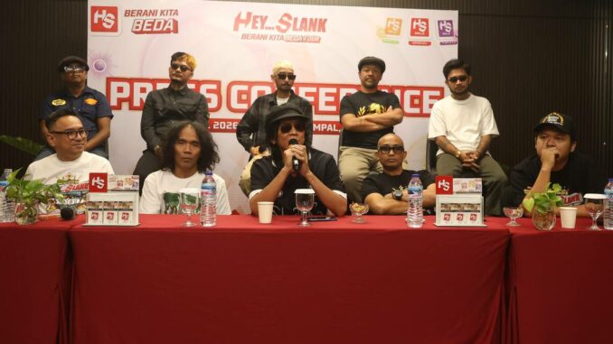 JUMPA PERS JELANG KONSER: Hey Slank X HS” membawa misi yang lebih besar: social movements, Minggu malam 19 April 2026. (ist).