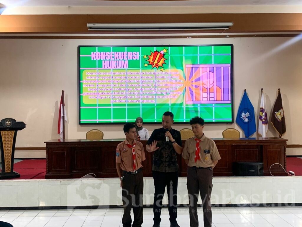 Sesi tanya jawab berlangsung interaktif. Siswa antusias bertanya mulai dari proses penyidikan, perbedaan jaksa dan hakim, hingga cara melapor cyberbullying. (ist).