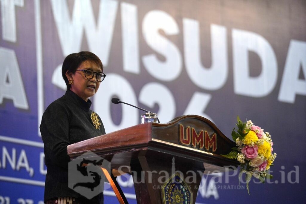 Utusan Khusus PBB untuk Isu Air, Dra. Retno Lestari Priansari Marsudi, LL.M. (Sumber Humas UMM).