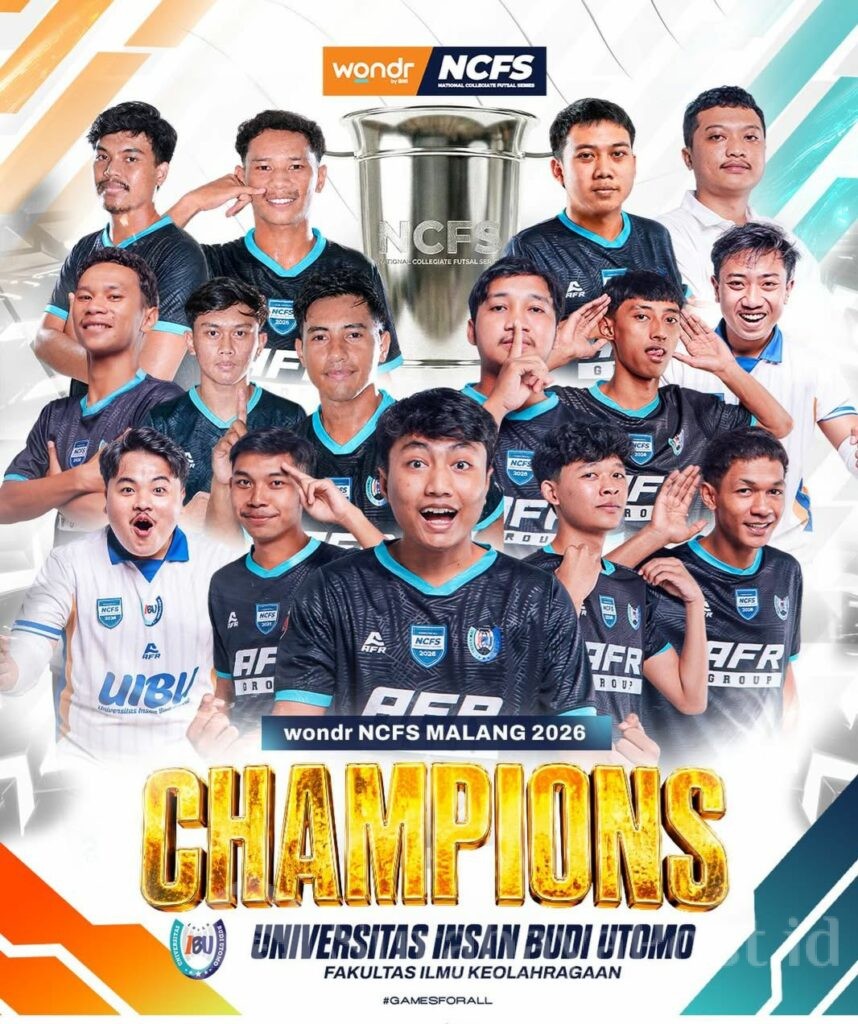 Inilah tim Futsal UIBU yang berhasil membawa Tropi National Collegiate Futsal Series. (ist).