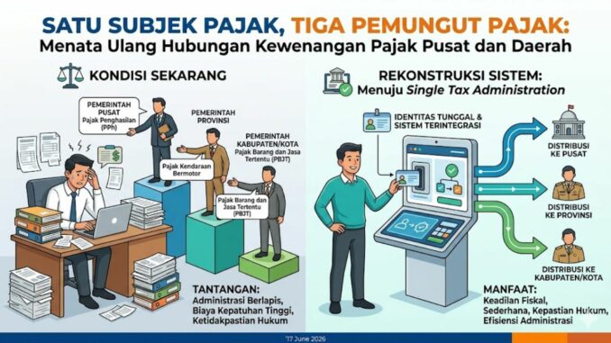 SATU SUBJEK PAJAK, TIGA PEMUNGUT PAJAK