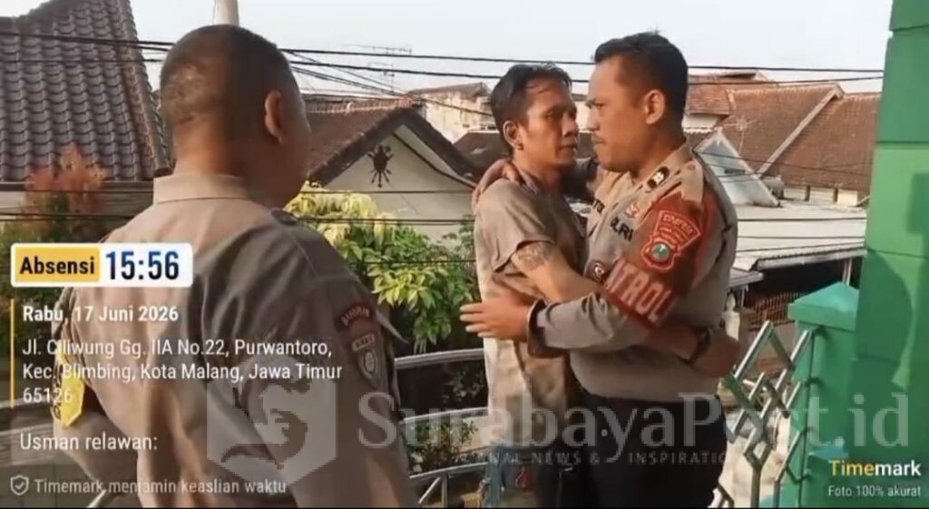 Pelaku saat diamankan petugas Patroli Shabara Polresta Malang Kota. (Ist).