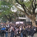 Gedung DPRD Kota Malang "Diguncang" 9 Tuntutan Mahasiswa, dari Harga BBM hingga RUU Perampasan Aset, Rabu (17/6/2026) siang.