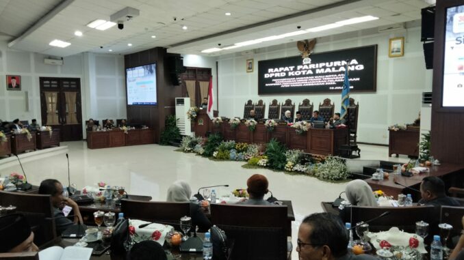 RAPAT PARIPURNA: SILPA Jadi Sorotan Utama DPRD Kota Malang dalam Pembahasan LKPJ Wali Kota, Senin (13/7/2026).