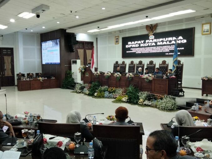 RAPAT PARIPURNA: SILPA Jadi Sorotan Utama DPRD Kota Malang dalam Pembahasan LKPJ Wali Kota, Senin (13/7/2026).