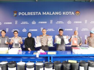 Polresta Malang Kota Gagalkan Peredaran 3,2 Kg Sabu dan 2.480 Inex Senilai Miliaran. (ist).