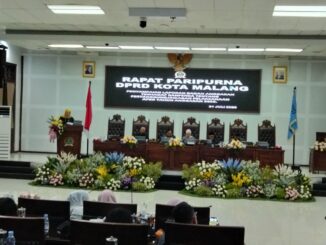Juru Bicara Banggar DPRD Kota Malang, Lelly Theresiawati, dalam rapat paripurna penyampaian laporan terhadap Pertanggungjawaban Pelaksanaan APBD TA 2025, Selasa (21/7/2026).