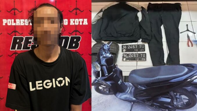 Gerak Cepat Resmob Malang Kota, Ringkus Pelaku Curanmor Honda Beat di Jalan Pisang Candi. (ist).