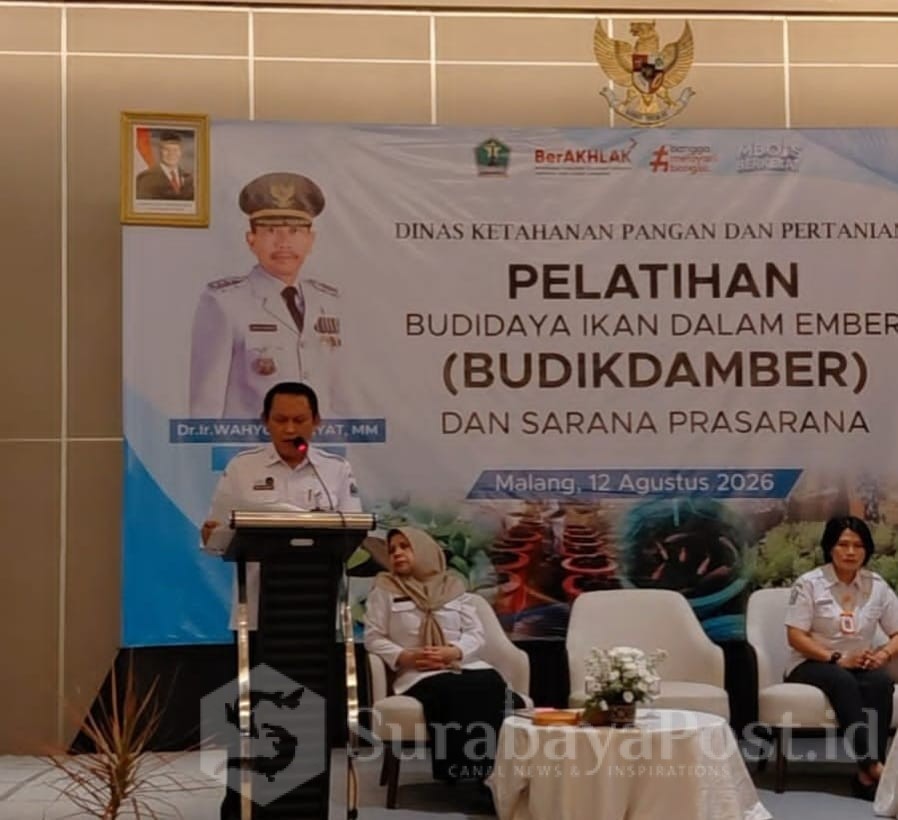 Kepala Dispangtan Kota Malang, Slamet Husnan Hariadi, S.P secara resmi membuka acara pelatihan Budikdamber.