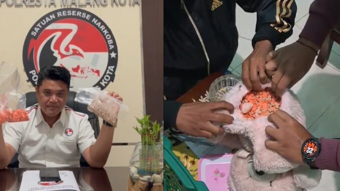 2 Kali Penggeledahan, Satreskoba Polresta Malang Kota Amankan 1.461 Butir Ekstasi. (ist).