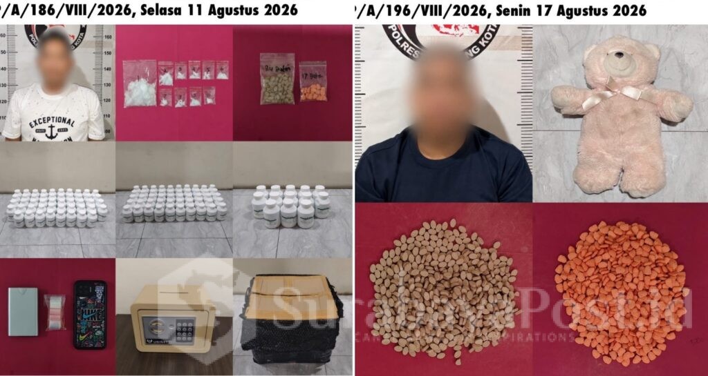 Tersangka beserta barang bukti yang berhasil diamankan