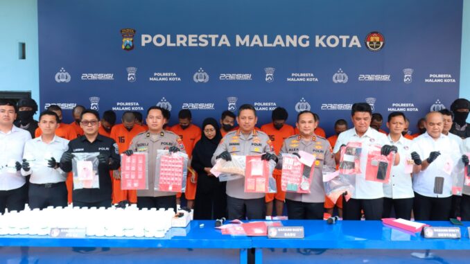 12 Hari Operasi, Satreskoba Polresta Malang Kota Ungkap 45 Kasus dan Amankan 54 Tersangka.
