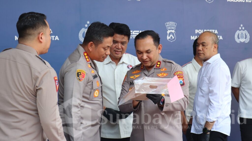 Kombes Danang saat menggelar konferensi pers hasil ungkap didampingi Wakapolresta AKBP Alex, Kasatresnarkoba Kompol Hendro Triwahyono, Kabag Ops Kompol Rizky dan Kasihumas Ipda Lukman, Rabu (26/8/2026).