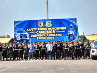 Ratusan Prajurit Ikuti Safety Riding & Driving Campaign Denpom V/3 Malang 2026, Tekankan Kepatuhan Berlalu Lintas, Rabu (16/9/2026).