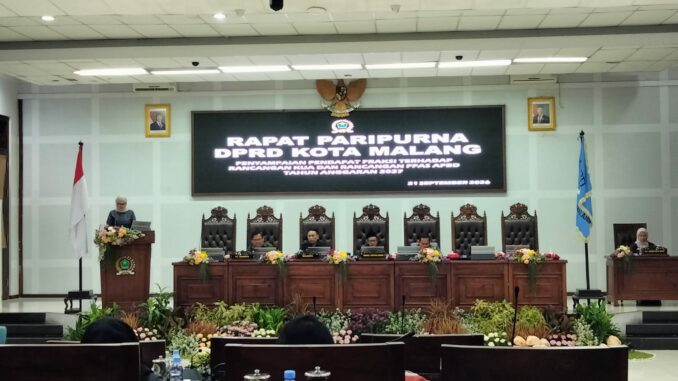 PARIPURNA: DPRD Kota Malang Soroti Efektivitas Belanja di KUA-PPAS 2027, Senin (21/9/2026).