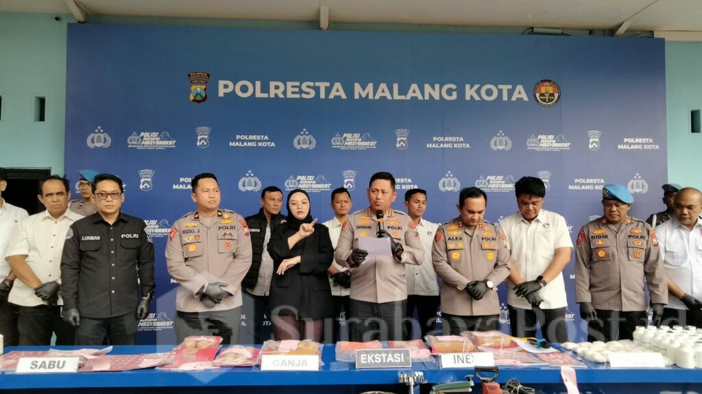 Selamatkan Puluhan Ribu Jiwa, Polresta Malang Kota Ungkap 119 Kasus Narkotika, Jumat (9/10/2026).
