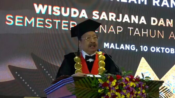 5 Pesan Rektor Prof Suko untuk 896 Wisudawan Unidha: Ijazah Bukan Akhir Belajar, Sabtu (10/10/2026).